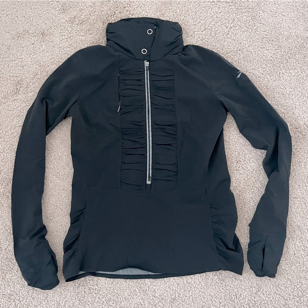 Brooks Running Black 3/4 Zip Long Sleeve Pullover Wind Rain Outer Layer …